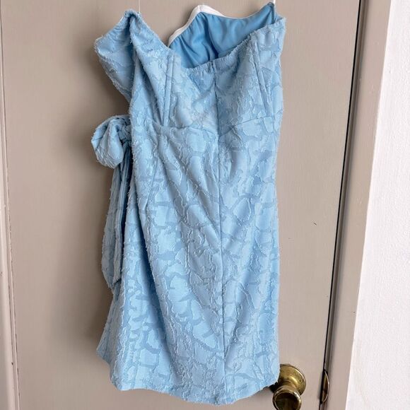 Hello Molly Light Blue Strapless Mini Dress - Picture 6 of 7